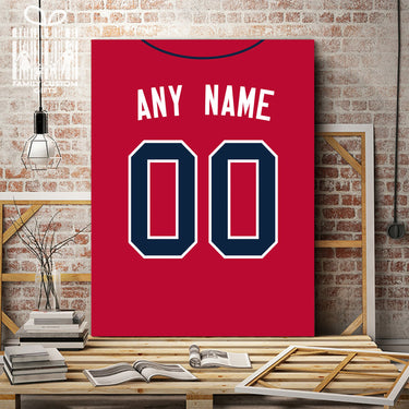 Atlanta Jersey Custom Canvas Print Wall Art for Boy Girl Men Women Baseball Personalized Canvas Art
